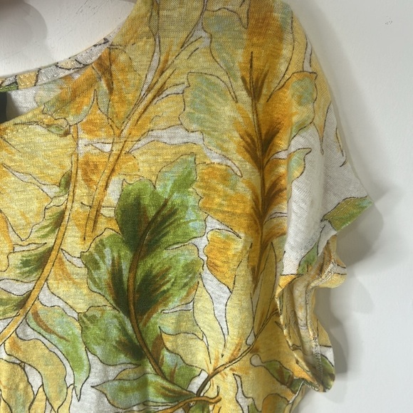 TAHARI 100% Linen Tropical Knit Short Sleeve Top Size XL - Picture 12 of 13